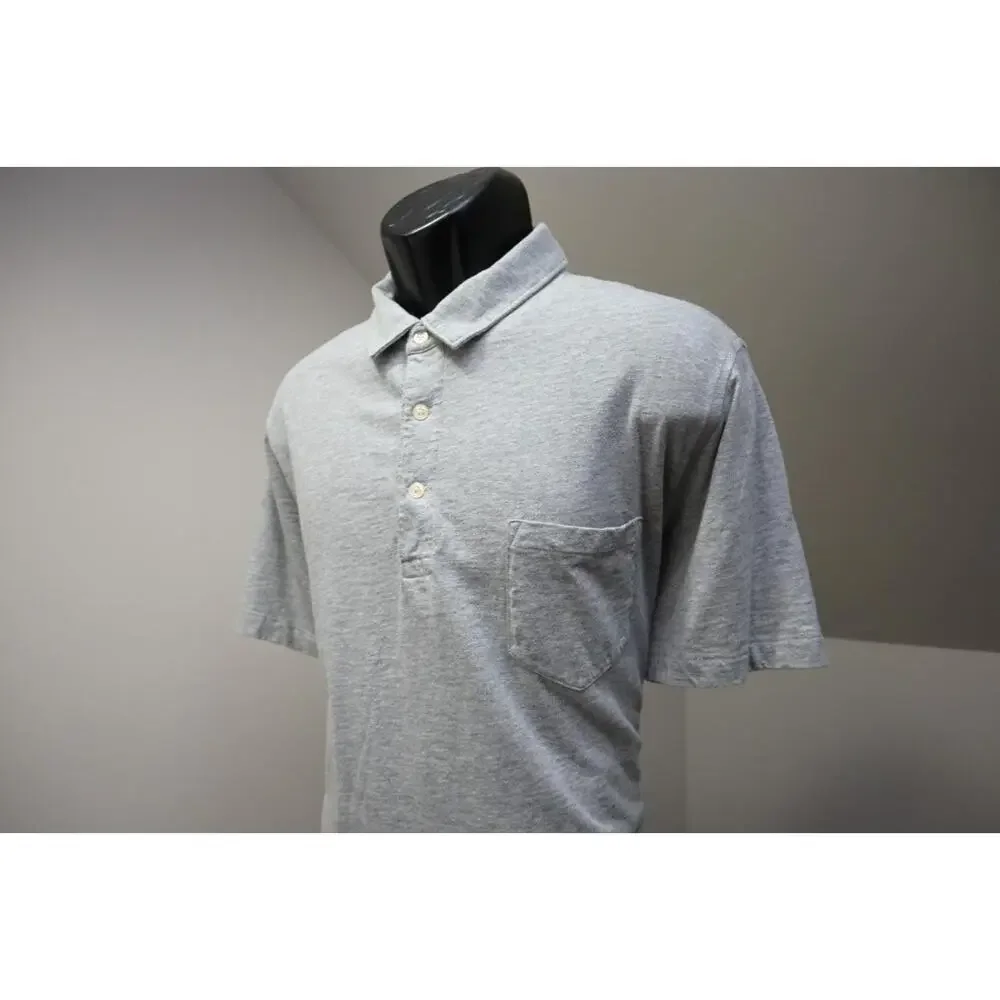 J Crew Mercantile Polo Gray Short‎ Sleeve Casual Prep Mens Size 2XL XXL